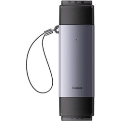 BASEUS LITE SERIES, USB ΚΑΙ TYPE-C, SD TFT CARD READER, ΓΚΡΙ