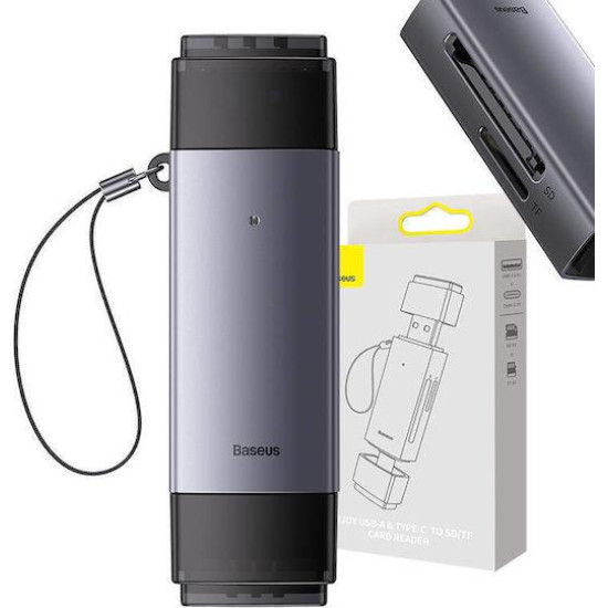 BASEUS LITE SERIES, USB ΚΑΙ TYPE-C, SD TFT CARD READER, ΓΚΡΙ BASEUS LITE SERIES, USB ΚΑΙ TYPE-C, SD TFT CARD READER, ΓΚΡΙ
