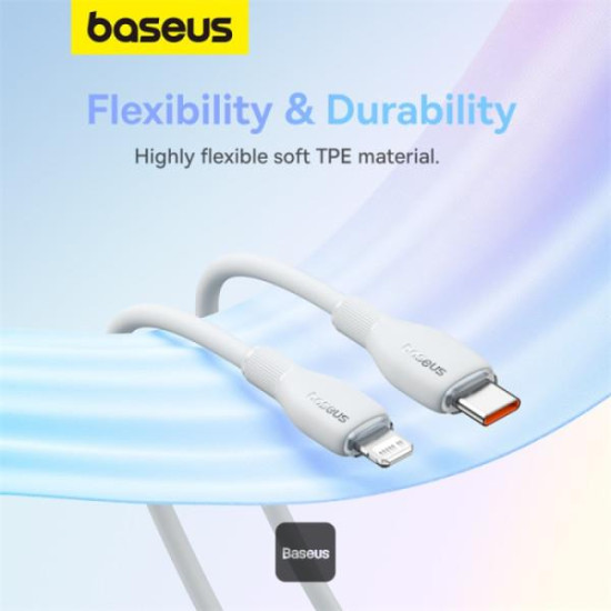 BASEUS PUDDING, ΚΑΛΩΔΙΟ ΦΟΡΤΙΣΗΣ, TYPE-C ΣΕ LIGHTNING, 2m, 20W, ΛΕΥΚΟ