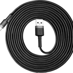 BASEUS CAFULE ΚΑΛΩΔΙΟ ΦΟΡΤΙΣΗΣ, LIGHTNING, 2A, 3M, ΓΚΡΙ ΜΑΥΡΟ BASEUS CAFULE ΚΑΛΩΔΙΟ ΦΟΡΤΙΣΗΣ, LIGHTNING, 2A, 3M, ΓΚΡΙ ΜΑΥΡΟ