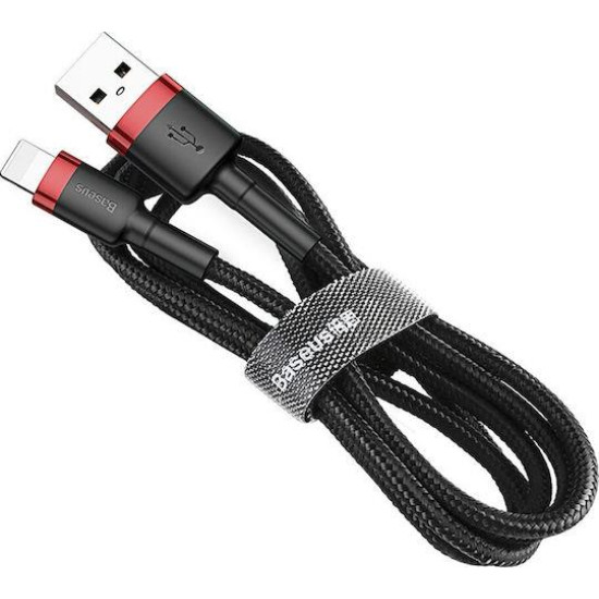 BASEUS CAFULE ΚΑΛΩΔΙΟ ΦΟΡΤΙΣΗΣ, LIGHTNING, 2A, 3M, ΚΟΚΚΙΝΟ ΜΑΥΡΟ