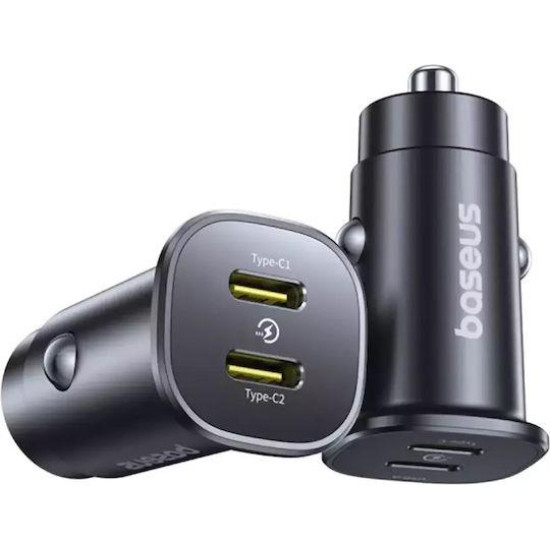 BASEUS GOTRIP DP1, ΦΟΡΤΙΣΤΗΣ ΑΥΤΟΚΙΝΗΤΟΥ, 2 ΘΥΡΕΣ, 30W, ΜΑΥΡΟ