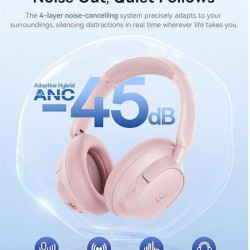 BASEUS BASS BH1 NC, ΑΣΥΡΜΑΤΑ HEADPHONES, WIRELESS NOISE CANCELING, ΡΟΖ