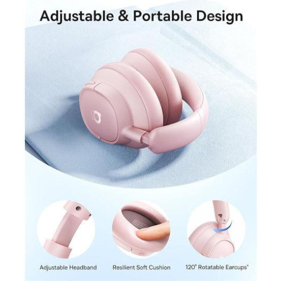 BASEUS BASS BH1 NC, ΑΣΥΡΜΑΤΑ HEADPHONES, WIRELESS NOISE CANCELING, ΡΟΖ BASEUS BASS BH1 NC, ΑΣΥΡΜΑΤΑ HEADPHONES, WIRELESS NOISE CANCELING, ΡΟΖ