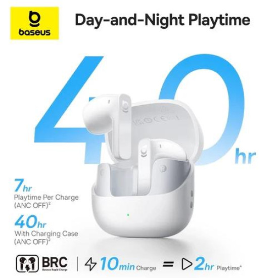 BASEUS BASS BS1 NC, ΑΣΥΡΜΑΤΑ SEMI IN EAR, TWS, ΛΕΥΚΑ BASEUS BASS BS1 NC, ΑΣΥΡΜΑΤΑ SEMI IN EAR, TWS, ΛΕΥΚΑ