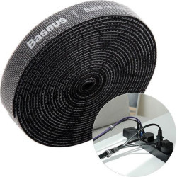 BASEUS COLOURFUL ΔΕΜΑΤΙΚΟ ΚΑΛΩΔΙΩΝ VELCRO, 3m, ΜΑΥΡΟ