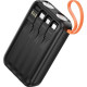 HOCO J151 SPIRIT, POWERBANK, 10000MAh, ΔΙΠΛΟ ΦΩΣ, ΟΘΟΝΗ LED, 4 ΚΑΛΩΔΙΑ, ΜΑΥΡΟ