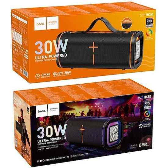 HOCO HC51 SOUL ΗΧΕΙΟ BLUETOOTH, 2x10W, 1800MAh, ΜΑΥΡΟ HOCO HC51 SOUL ΗΧΕΙΟ BLUETOOTH, 2x10W, 1800MAh, ΜΑΥΡΟ