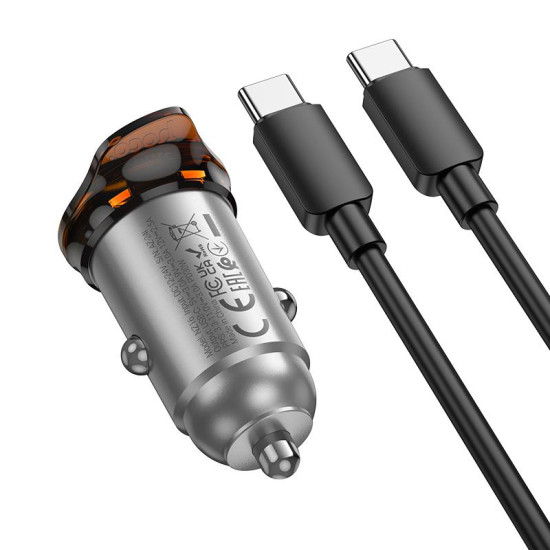 HOCO NZ16 ΦΟΡΤΙΣΤΗΣ ΑΥΤΟΚΙΝΗΤΟΥ, RIGOROUS PD30W, 1 ΘΥΡΑ , ΚΑΛΩΔΙΟ TYPE-C TO TYPE-C, ΓΚΡΙ HOCO NZ16 ΦΟΡΤΙΣΤΗΣ ΑΥΤΟΚΙΝΗΤΟΥ, RIGOROUS PD30W, 1 ΘΥΡΑ , ΚΑΛΩΔΙΟ TYPE-C TO TYPE-C, ΓΚΡΙ