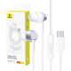BASEUS ENCOK CZ11, ΕΝΣΥΡΜΑΤΑ ΑΚΟΥΣΤΙΚΑ, SEMI IN EAR, ΛΕΥΚΑ
