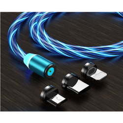 Vivid LED Cable USB to Type-C\Lightning\Micro USB Magnetic Blue Vivid LED Cable USB to Type-C\Lightning\Micro USB Magnetic Blue