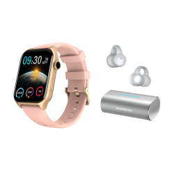 Riversong Smartwatch Motive 9E Rose Gold + Riversong True Wireless AirClip L3 Silver Riversong Smartwatch Motive 9E Rose Gold + Riversong True Wireless AirClip L3 Silver