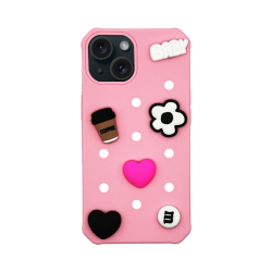 Vivid Silicone Pins Case Apple iPhone 15 Pink