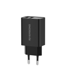 Riversong Travel Adapter SafeKub D2 2.4A Dual USB Black