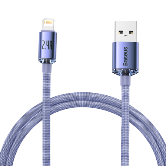 Baseus Crystal Shine Series Cable USB to Lightning 2.4A 1.2m Lilac Baseus Crystal Shine Series Cable USB to Lightning 2.4A 1.2m Lilac