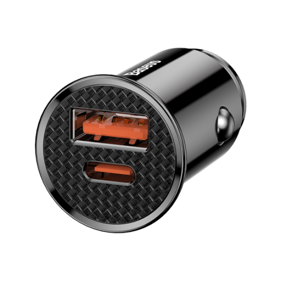 Baseus Circular Plastic A+C 30W PPS Car Charger Black Baseus Circular Plastic A+C 30W PPS Car Charger Black