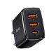 Baseus Compact Quick Charger Type-C/2xUSB 30W Black Baseus Compact Quick Charger Type-C/2xUSB 30W Black