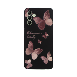 Vivid Silicone Case Samsung Galaxy A13 5G Butterfly Black/Pink