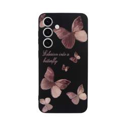 Vivid Silicone Case Samsung Galaxy S24+ Butterfly Black/Pink