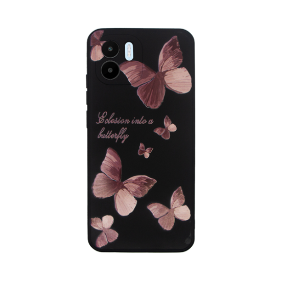 Vivid Silicone Case Redmi A2 Butterfly Black/Pink Vivid Silicone Case Redmi A2 Butterfly Black/Pink