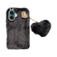 Vivid Fluffy Plush Case with Heart-Shaped Chain Apple iPhone 16 Plus Grey/Black Vivid Fluffy Plush Case with Heart-Shaped Chain Apple iPhone 16 Plus Grey/Black