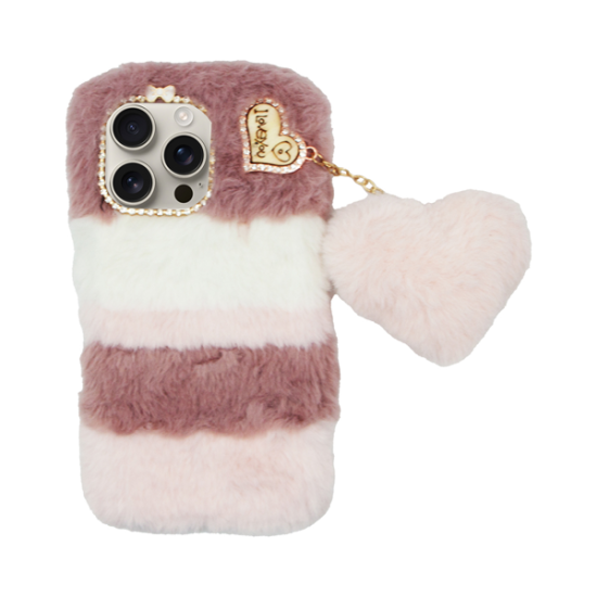 Vivid Fluffy Plush Case with Heart-Shaped Chain Apple iPhone 16 Pro Max Pink Vivid Fluffy Plush Case with Heart-Shaped Chain Apple iPhone 16 Pro Max Pink