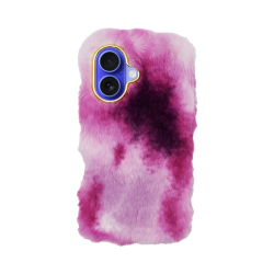 Vivid Fluffy Plush Case Apple iPhone 16 Pink