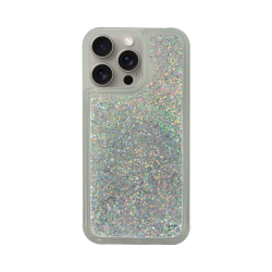 Vivid Liquid Glitter Case Apple iPhone 15 Pro Max Silver