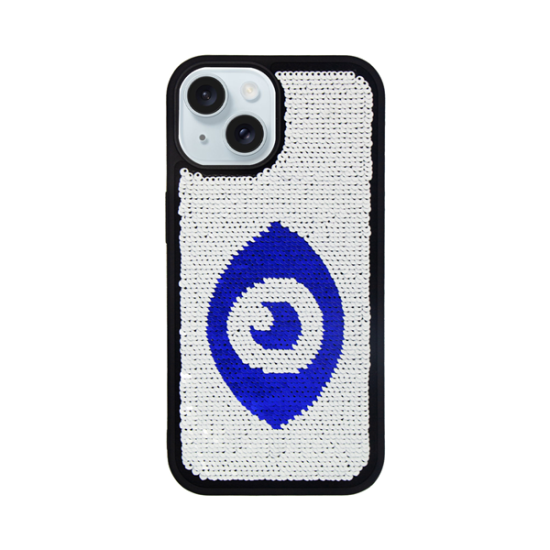 Vivid Sequin Case Apple iPhone 15 Silver/Blue
