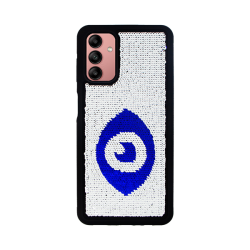 Vivid Sequin Case Samsung Galaxy A04s Silver/Blue