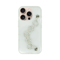 Vivid Clear Case with Rhinestone Glitter Chain Apple iPhone 16 Pro
