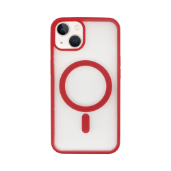 Vivid Magsafe Silicone Case Apple iPhone 13 Transparent/Red