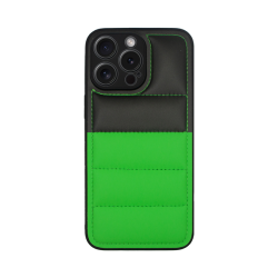 Vivid Puffer Back Cover Apple iPhone 15 Pro Green/Black