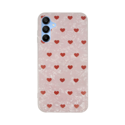 Vivid Heart Glitter Case Samsung Galaxy A15 4G/5G Clear/Red