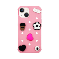 Vivid Silicone Pins Case Apple iPhone 13 Pink