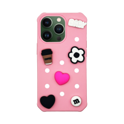 Vivid Silicone Pins Case Apple iPhone 13 Pro Pink