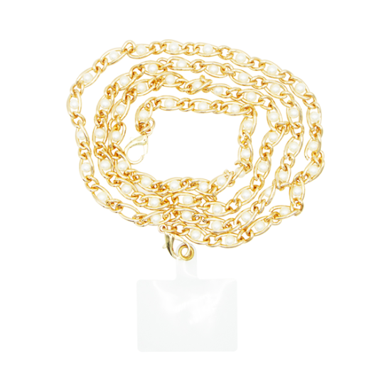 Vivid Crossbody Metal Chain with Pearl Gold