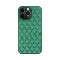 Vivid Diamond Shape PU Leather Case Apple iPhone 13 Pro Green