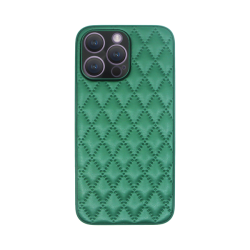 Vivid Diamond Shape PU Leather Case Apple iPhone 14 Pro Green