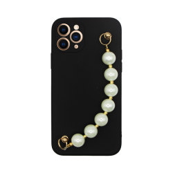 Vivid Silicone Case Pearl Chain Apple iPhone 11 Pro Black