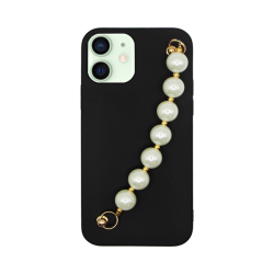 Vivid Silicone Case Pearl Chain Apple iPhone 12/12 Pro Black