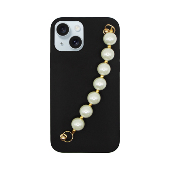 Vivid Silicone Case Pearl Chain Apple iPhone 15 Black Vivid Silicone Case Pearl Chain Apple iPhone 15 Black