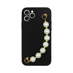 Vivid Silicone Case Pearl Chain Apple iPhone 15 Pro Black