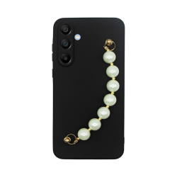 Vivid Silicone Case Pearl Chain Samsung Galaxy A15 4G/5G Black