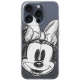 Disney Case Apple iPhone 15 Pro Minnie Partial Print Sketch Transparent Disney Case Apple iPhone 15 Pro Minnie Partial Print Sketch Transparent