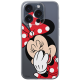 Disney Case Apple iPhone 15 Pro Minnie Partial Print Smiley Transparent Disney Case Apple iPhone 15 Pro Minnie Partial Print Smiley Transparent