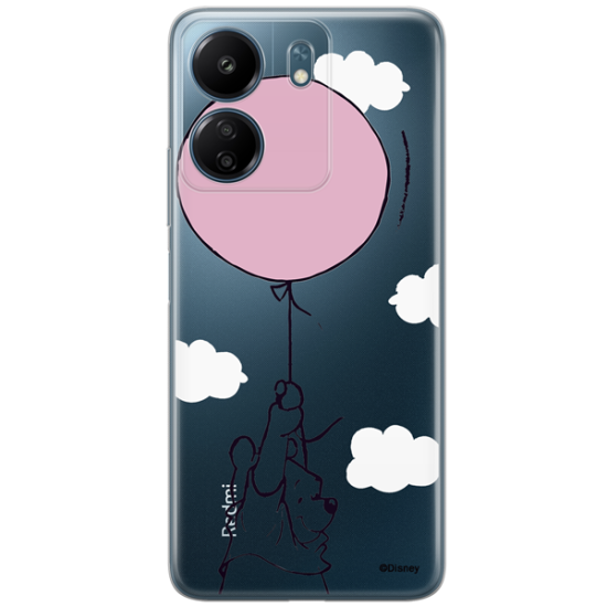 Disney Case Redmi 13C Winnie the Pooh Partial Print Balloon Transparent Disney Case Redmi 13C Winnie the Pooh Partial Print Balloon Transparent