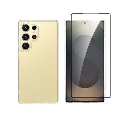 Vivid Set Gelly Case + Full Face Tempered Glass Samsung Galaxy S25 Ultra Black