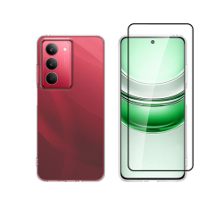 Vivid Set Gelly Case + Full Face Tempered Glass Realme 14X 5G Black