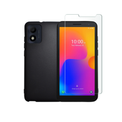 Vivid Set Silicone Matte Case + Tempered Glass Alcatel 1B 2022 Transparent